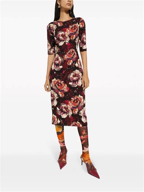 dolce gabbana peony dress